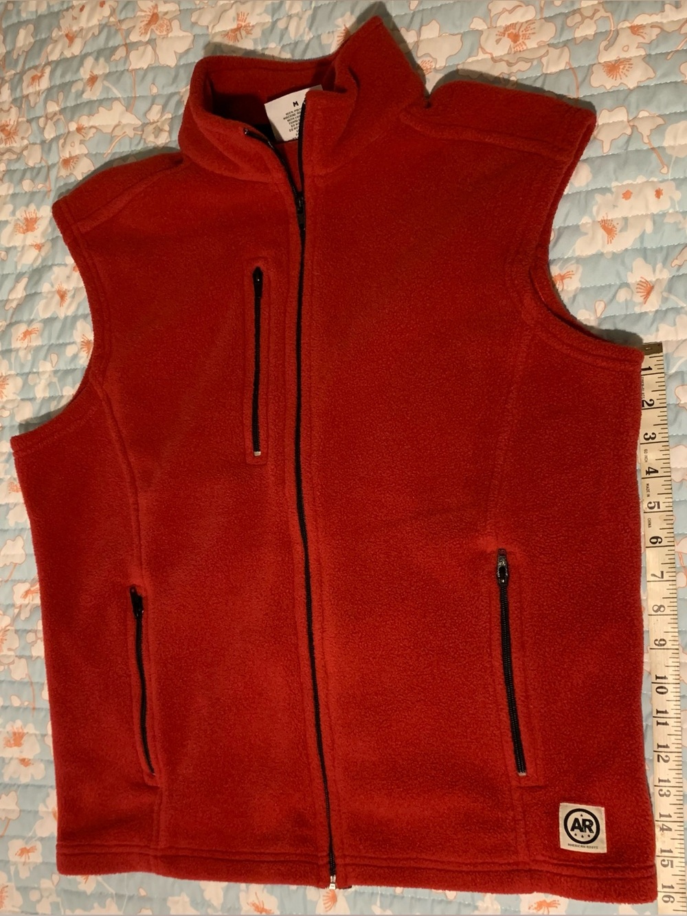 American Roots Rust-Red Fleece Zip Vest - Picture 8 of 9